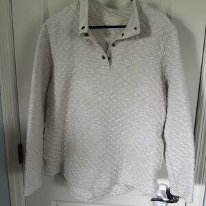 Duluth Trading Co Cream Cowl Neck Sweater